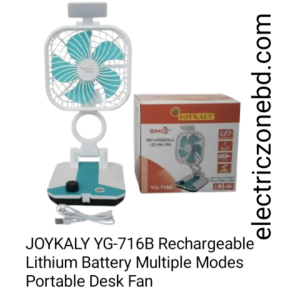 JOYKALY YG-716B Rechargeable Lithium Battery Multiple Modes Portable Desk Fan